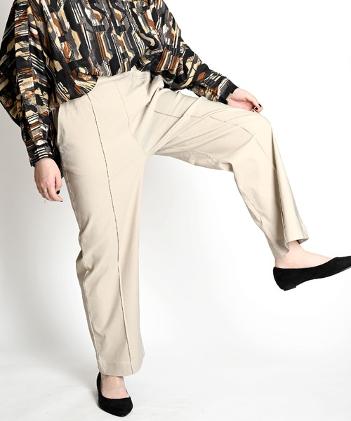 MARAI(マーライ)の「ストレッチ ストレートパンツ スラックス(その他パンツ・レディース・ブラック/グレー/ブラウン/グリーン・FREE)」の9枚目の写真