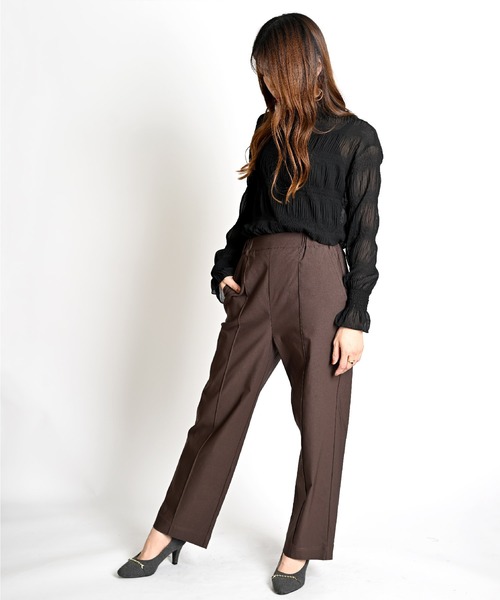 MARAI(マーライ)の「ストレッチ ストレートパンツ スラックス(その他パンツ・レディース・ブラック/グレー/ブラウン/グリーン・FREE)」の15枚目の写真
