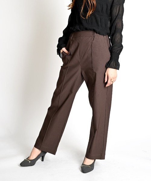 MARAI(マーライ)の「ストレッチ ストレートパンツ スラックス(その他パンツ・レディース・ブラック/グレー/ブラウン/グリーン・FREE)」の17枚目の写真