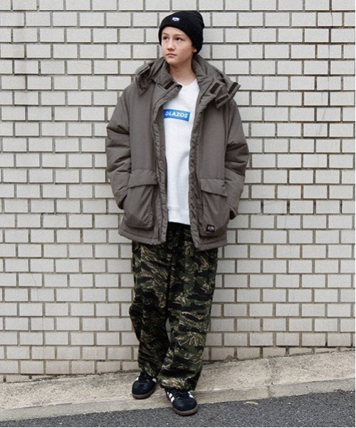 GLAZOS（グラソス）の「【大人向けサイズあり】【撥水】【保温】機能中綿サーモライト・ミドルコート（ブルゾン・キッズ・ベージュ/ブラック/チャコールグレー・LL/S/M/L）」の9枚目の写真