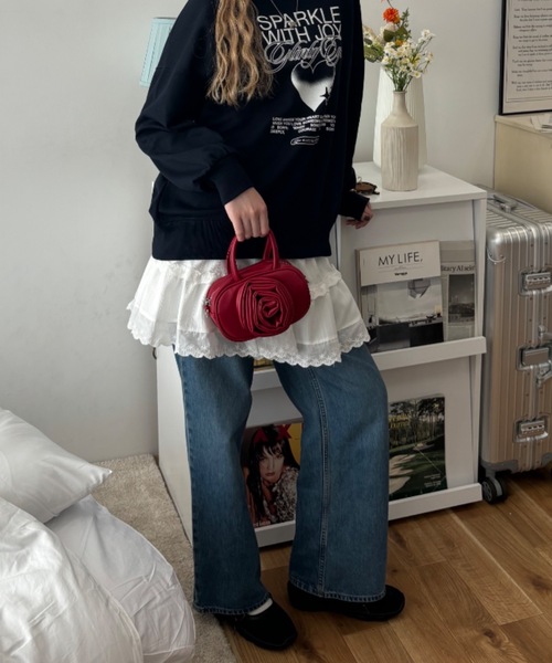 Birthday room（バースデイルーム）の「2wayローズモチーフハンド/ショルダーバッグ  /  2way rose motif hand and shoulder bag（ショルダーバッグ・レディース・アイボリー/ブラック/レッド・FREE）」の18枚目の写真