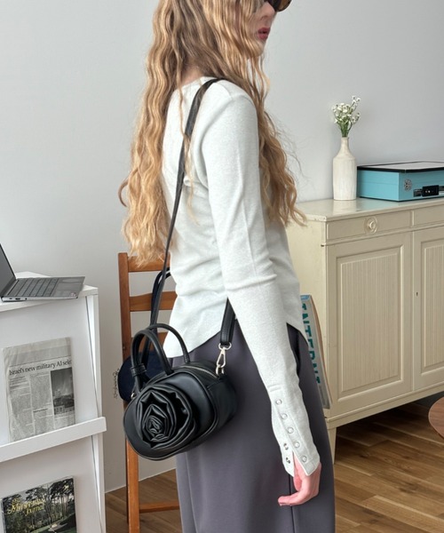 Birthday room（バースデイルーム）の「2wayローズモチーフハンド/ショルダーバッグ  /  2way rose motif hand and shoulder bag（ショルダーバッグ・レディース・アイボリー/ブラック/レッド・FREE）」の13枚目の写真