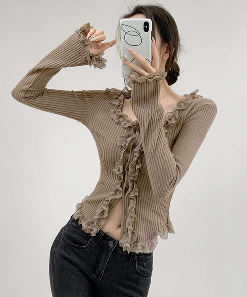 MAISON DE THERESE(メゾン ド テレーズ)の「レースアップクルーネックニット ロン T(ニット/セーター・レディース・ホワイト/ブラック/アイボリー・FREE)」の20枚目の写真