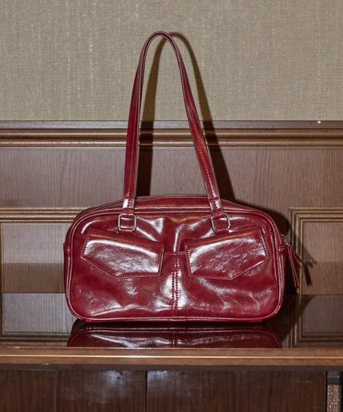 idem（イデム）の「double pocket long boston bag / ダブルポケットバッグ（トートバッグ・レディース・レッド・FREE）」の6枚目の写真