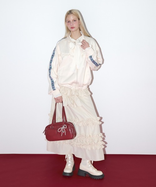 idem（イデム）の「double pocket long boston bag / ダブルポケットバッグ（トートバッグ・レディース・レッド・FREE）」の9枚目の写真