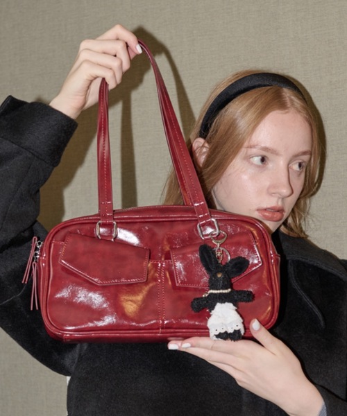 idem（イデム）の「double pocket long boston bag / ダブルポケットバッグ（トートバッグ・レディース・レッド・FREE）」の12枚目の写真
