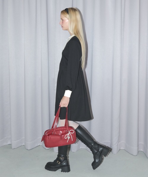 idem（イデム）の「double pocket long boston bag / ダブルポケットバッグ（トートバッグ・レディース・レッド・FREE）」の10枚目の写真