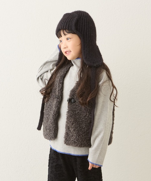 CIAOPANIC TYPY(チャオパニックティピー)の「【KIDS】ボアベスト(ベスト・キッズ・ベージュ/チャコールグレー・XX-LARGE/X-LARGE/MEDIUM)」の6枚目の写真