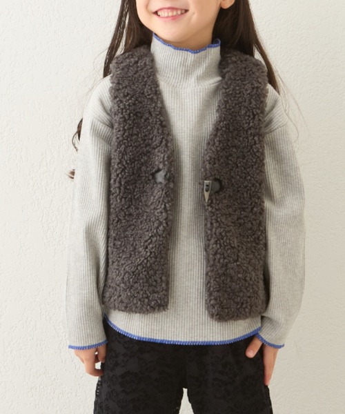 CIAOPANIC TYPY(チャオパニックティピー)の「【KIDS】ボアベスト(ベスト・キッズ・ベージュ/チャコールグレー・XX-LARGE/X-LARGE/MEDIUM)」の4枚目の写真
