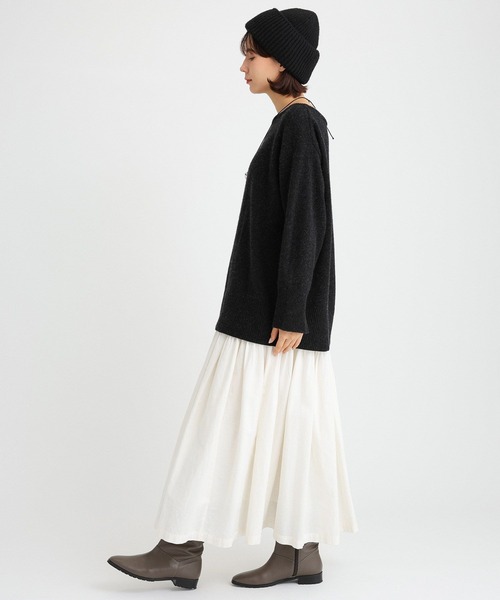 BABYLONE（バビロン）の「コットンタックロングスカート（スカート・レディース・オフホワイト/ブラック・フリー）」の16枚目の写真
