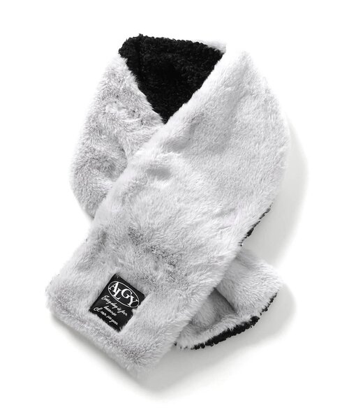 algy（アルジー）の「リバーシブルエコファーティペット（マフラー・キッズ・ブラック/ベージュ/ピンク・FREE）」の21枚目の写真