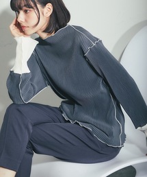 ANOTHER S | 配色プリーツ素材プルオーバー(Tシャツ/カットソー)