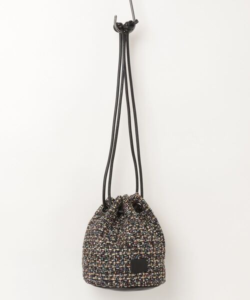 MAISON mou(メゾンムー)の「【Swaraj/スワラージ】ツイードレザーコンボ・ショルダー BAG(山羊革)(ショルダーバッグ・レディース・その他1/ネイビー/グリーン/ブラック系その他/ブラック・FREE)」の2枚目の写真