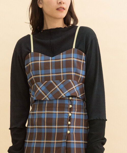 POU DOU DOU（プードゥドゥ）の「タータンチェックなみなみビスチェ