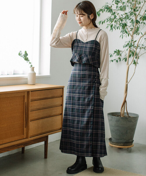 POU DOU DOU（プードゥドゥ）の「タータンチェックなみなみビスチェ