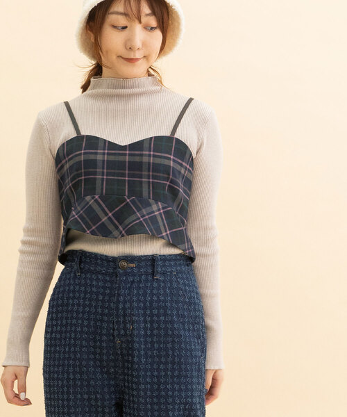 POU DOU DOU(プードゥドゥ)の「タータンチェックなみなみビスチェ(ベスト・レディース・ダークブラウン/ネイビー・M)」の22枚目の写真