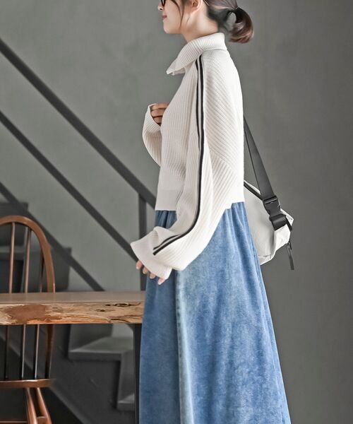 ライン入りハーフZIPニットプルオーバー（ニット/セーター）｜rps