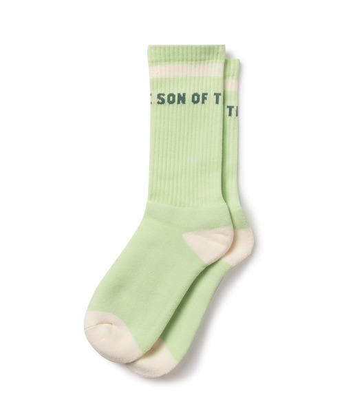 SON OF THE CHEESE（サノバチーズ）の「【SON OF THE CHEESE（サノバチーズ）】ONE LINE POOL SOX（ソックス/靴下・メンズ・ブラック/グリーン・FREE）」の2枚目の写真