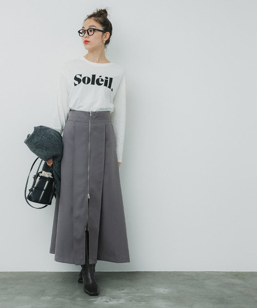 coca（coca）（コカ）の「センタージップスカート（スカート・レディース・ブラック/グレー・L/M）」の6枚目の写真