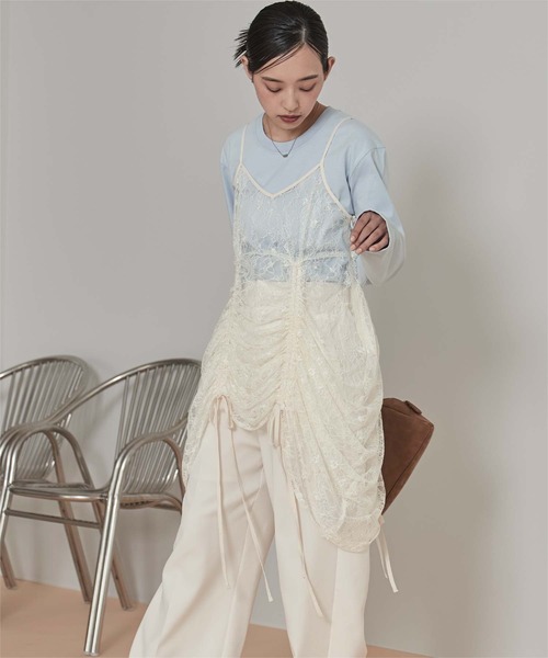 ドロストレースキャミソールワンピース（ワンピース）｜miette