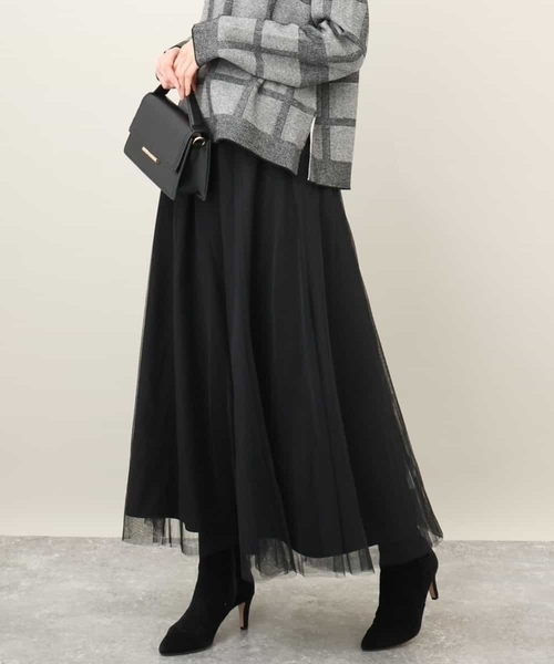 MK MICHEL KLEIN(エムケーミッシェルクラン)の「タフタチュールリバーシブルスカート/洗える(スカート・レディース・ライトイエロー/ブラック・38)」の7枚目の写真