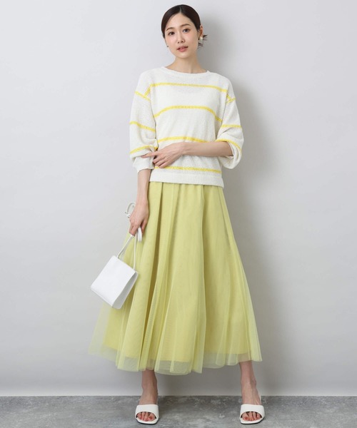 MK MICHEL KLEIN(エムケーミッシェルクラン)の「タフタチュールリバーシブルスカート/洗える(スカート・レディース・ライトイエロー/ブラック・38)」の3枚目の写真