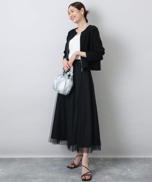 MK MICHEL KLEIN(エムケーミッシェルクラン)の「タフタチュールリバーシブルスカート/洗える(スカート・レディース・ライトイエロー/ブラック・38)」の5枚目の写真