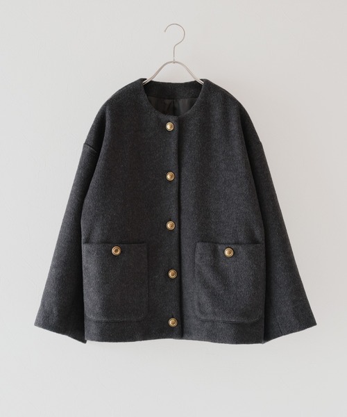 本日限り限定値下げ！bow.a ボウエーシャギーコートグレー