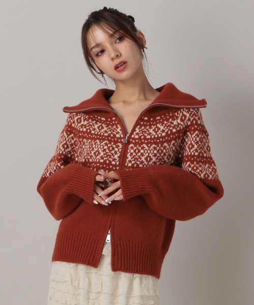 FOREVER 21（フォーエバー トゥエンティーワン）の「【2024FW】ジャガードノルディックダブルジップニット（ニット/セーター・レディース・レッド/グレー/ナチュラル・FREE）」の20枚目の写真