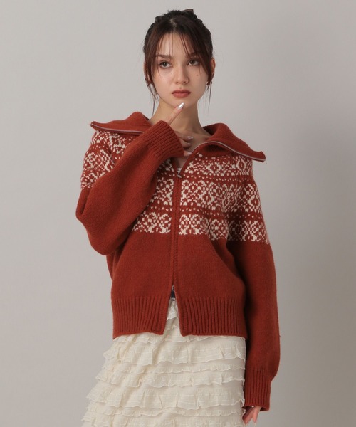 FOREVER 21（フォーエバー トゥエンティーワン）の「【2024FW】ジャガードノルディックダブルジップニット（ニット/セーター・レディース・レッド/グレー/ナチュラル・FREE）」の21枚目の写真