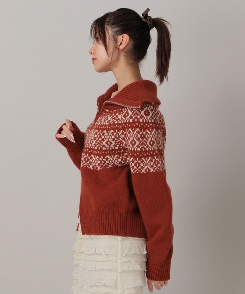 FOREVER 21（フォーエバー トゥエンティーワン）の「【2024FW】ジャガードノルディックダブルジップニット（ニット/セーター・レディース・レッド/グレー/ナチュラル・FREE）」の22枚目の写真