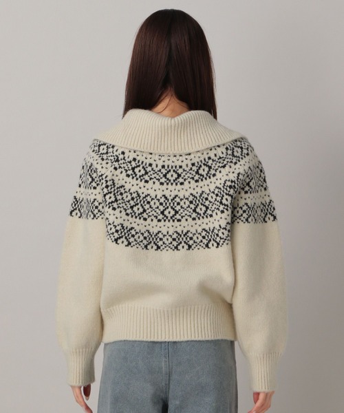 FOREVER 21（フォーエバー トゥエンティーワン）の「【2024FW】ジャガードノルディックダブルジップニット（ニット/セーター・レディース・レッド/グレー/ナチュラル・FREE）」の9枚目の写真