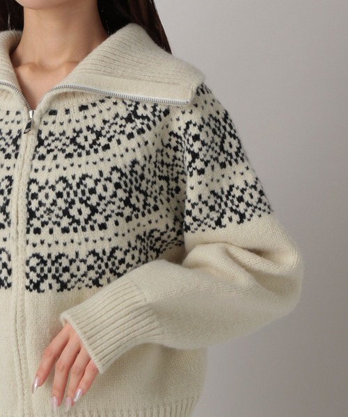 FOREVER 21（フォーエバー トゥエンティーワン）の「【2024FW】ジャガードノルディックダブルジップニット（ニット/セーター・レディース・レッド/グレー/ナチュラル・FREE）」の12枚目の写真