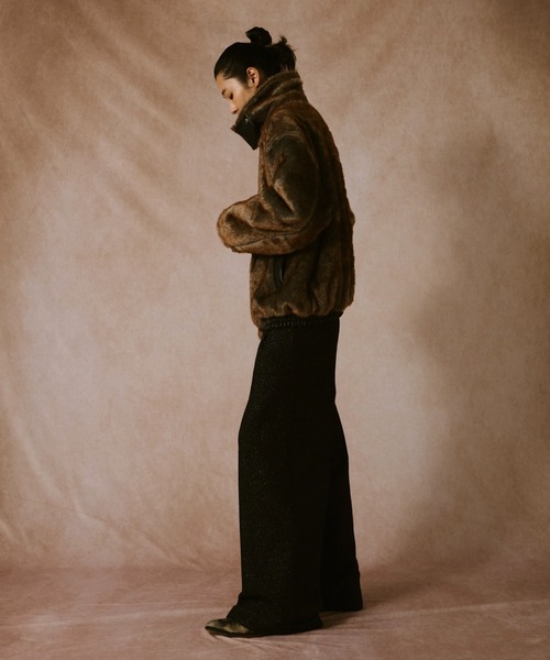 leather/fur faux reversible flight jacket / フェイクレザーファー