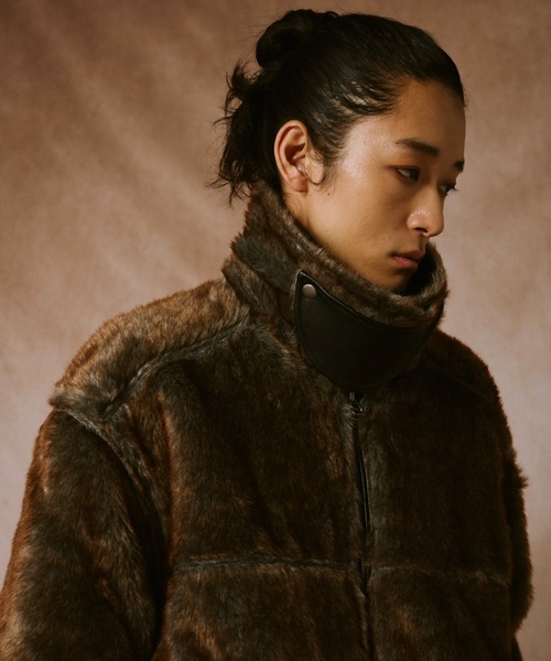 leather/fur faux reversible flight jacket / フェイクレザーファー