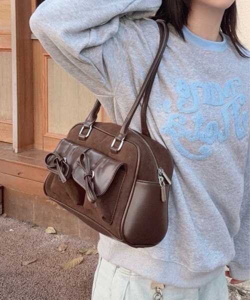 セール】Y2K ヴィンテージ風 ダブルポケット フロント リボン