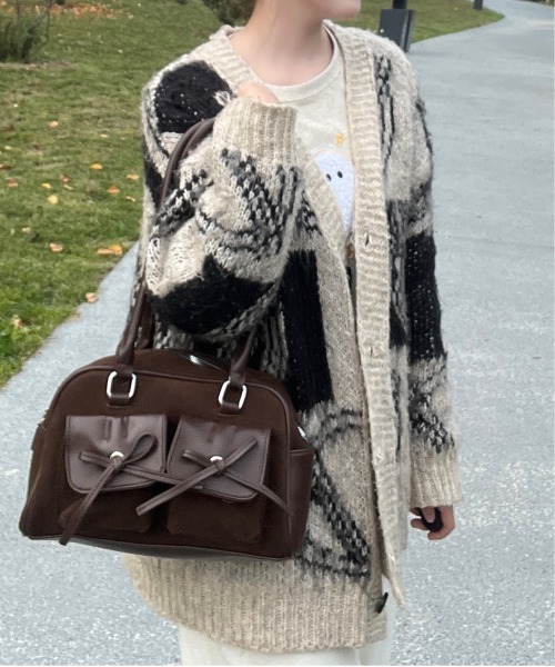 セール】Y2K ヴィンテージ風 ダブルポケット フロント リボン