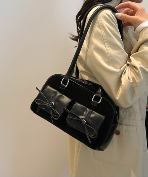 セール】Y2K ヴィンテージ風 ダブルポケット フロント リボン