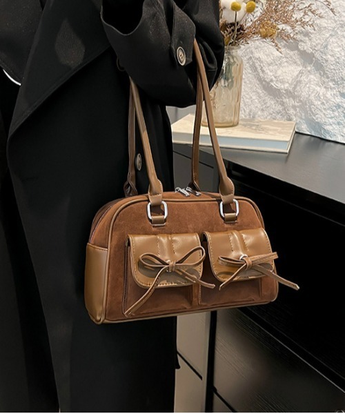 セール】Y2K ヴィンテージ風 ダブルポケット フロント リボン