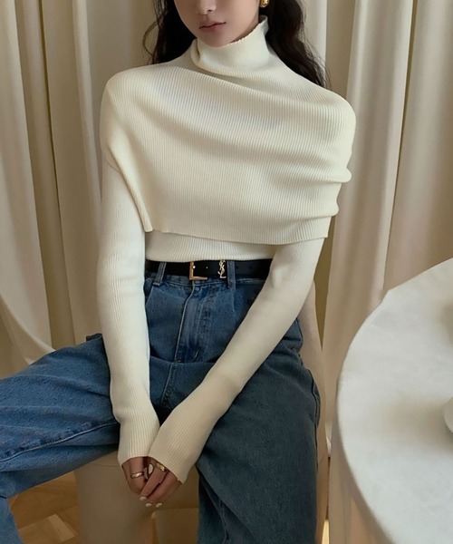 MAISON DE THERESE(メゾン ド テレーズ)の「ストールトップス2枚セットのセーター(ニット/セーター・レディース・C/D/E/F/A/B・FREE)」の1枚目の写真