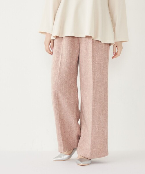 セール】SHIPS Colors:〈手洗い可能〉ミックスツイード ワイド パンツ