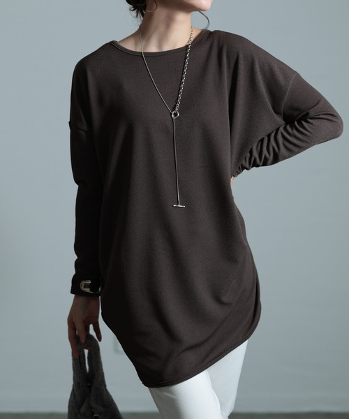 Sawa a la mode(サワアラモード)の「コクーンカットソーチュニック(Tシャツ/カットソー・レディース・ブラック/ベージュ/ブラウン・FREE)」の3枚目の写真