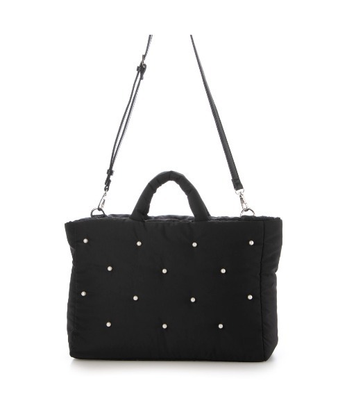 EVOL（イーボル）の「【撥水・A4/PC対応】EVOL×shiho コラボパールバック AY30505（ハンドバッグ・レディース・ブラック/ベージュ・FREE）」の8枚目の写真