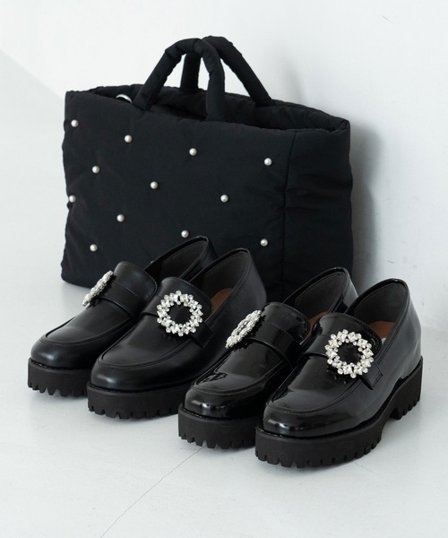 EVOL（イーボル）の「【撥水・A4/PC対応】EVOL×shiho コラボパールバック AY30505（ハンドバッグ・レディース・ブラック/ベージュ・FREE）」の10枚目の写真