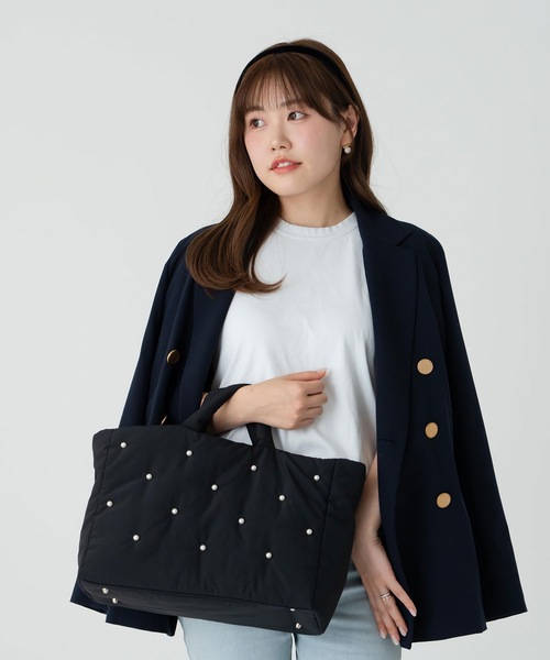 EVOL（イーボル）の「【撥水・A4/PC対応】EVOL×shiho コラボパールバック AY30505（ハンドバッグ・レディース・ブラック/ベージュ・FREE）」の16枚目の写真