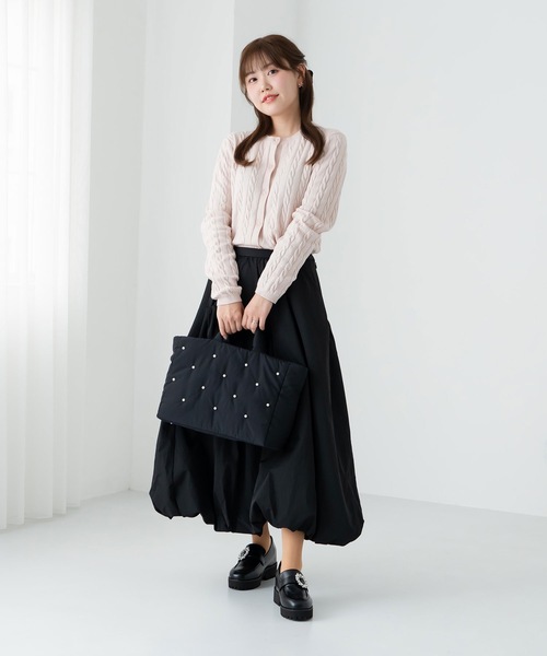 EVOL（イーボル）の「【撥水・A4/PC対応】EVOL×shiho コラボパールバック AY30505（ハンドバッグ・レディース・ブラック/ベージュ・FREE）」の21枚目の写真