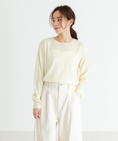 URBAN RESEARCH(アーバンリサーチ)の「クルーネックシアースラブカットソー(Tシャツ/カットソー・レディース・イエロー系その他/ライトピンク/オフホワイト・FREE)」の11枚目の写真