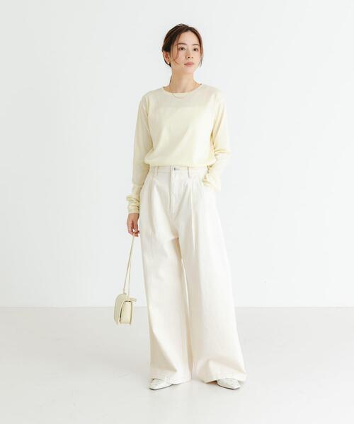 URBAN RESEARCH(アーバンリサーチ)の「クルーネックシアースラブカットソー(Tシャツ/カットソー・レディース・イエロー系その他/ライトピンク/オフホワイト・FREE)」の12枚目の写真