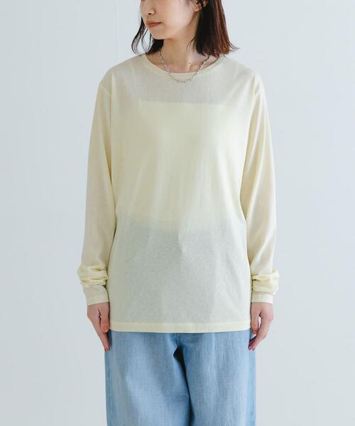 URBAN RESEARCH(アーバンリサーチ)の「クルーネックシアースラブカットソー(Tシャツ/カットソー・レディース・イエロー系その他/ライトピンク/オフホワイト・FREE)」の13枚目の写真