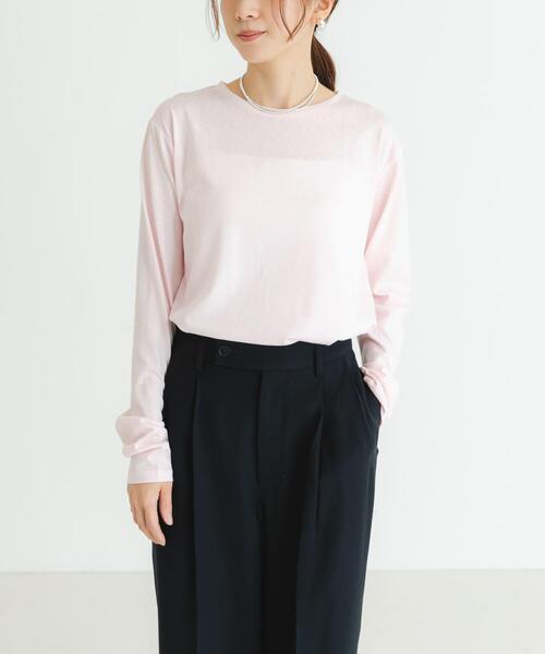 URBAN RESEARCH(アーバンリサーチ)の「クルーネックシアースラブカットソー(Tシャツ/カットソー・レディース・イエロー系その他/ライトピンク/オフホワイト・FREE)」の20枚目の写真